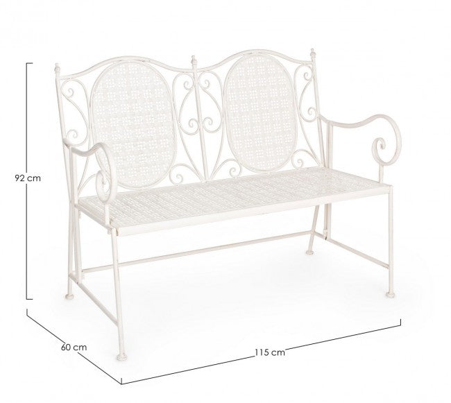 Banquette pliante deux places en acier Bianca EMILY 115x60x h92 cm