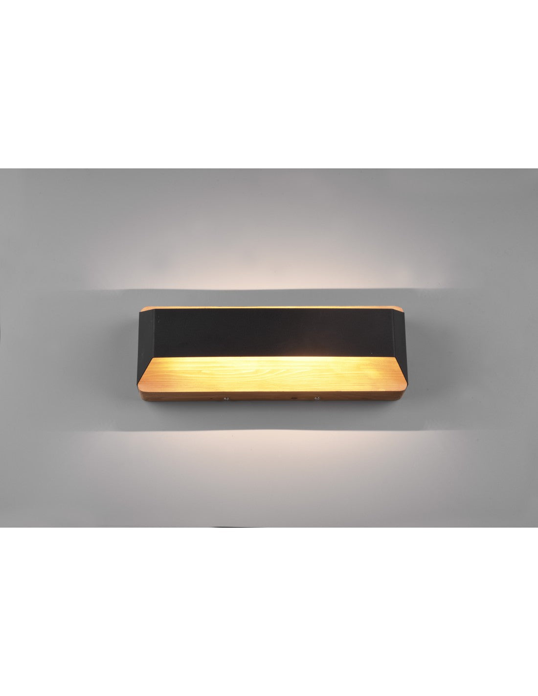 Applique Rectangulaire Double Émission LED Arino Noir Bois Trio Lighting