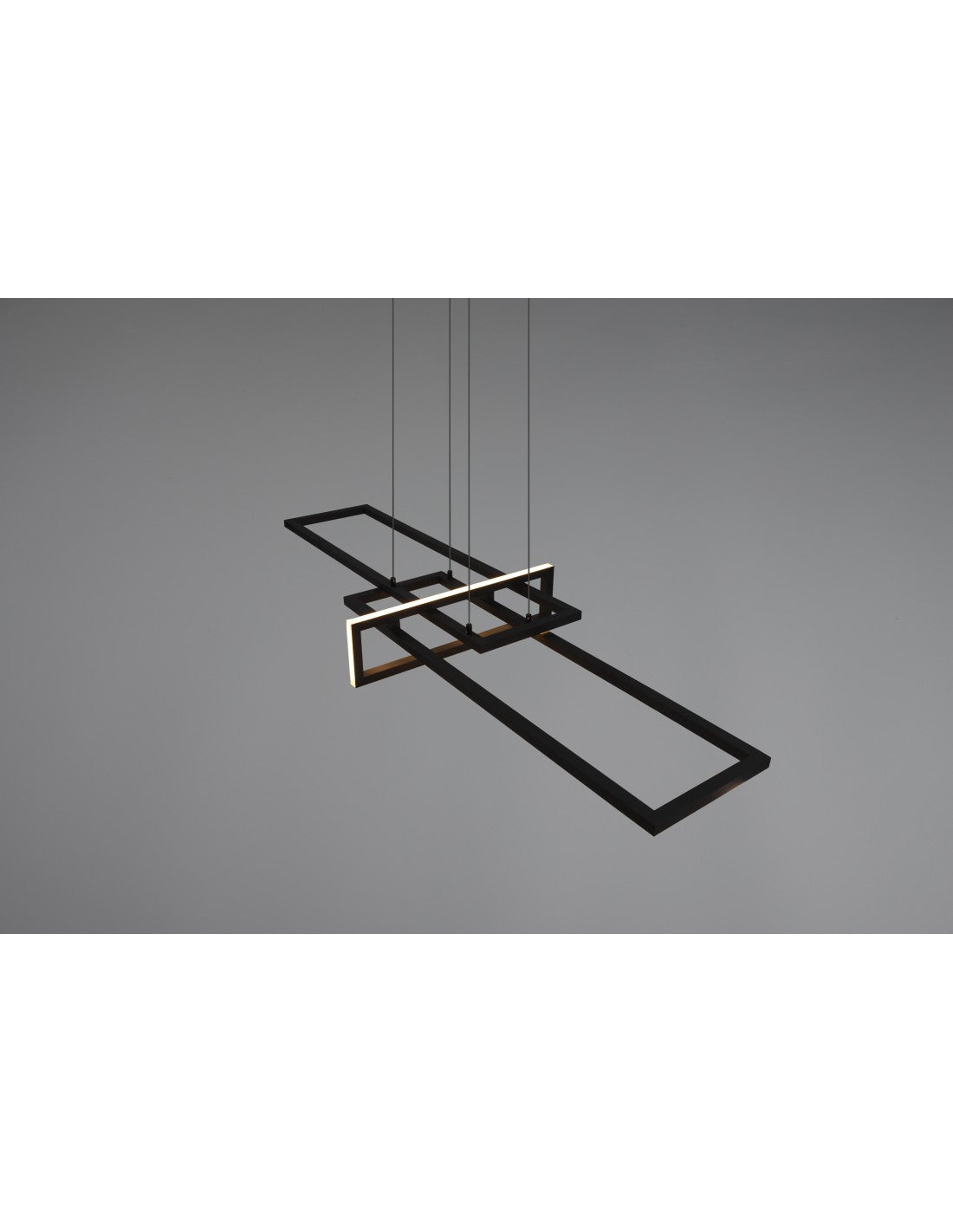 Salinas Suspension 3 LEDs Rectangulaire 34w Noir L110 cm Dimmable Trio Éclairage