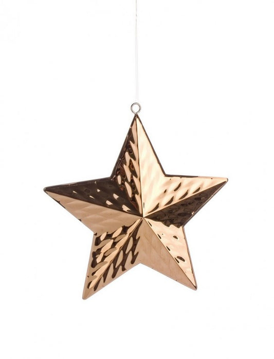 4x Pendentif étoile plaqué cuivre M