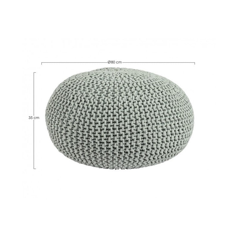 Pouf tressé menthe Bizzotto 80 cm
