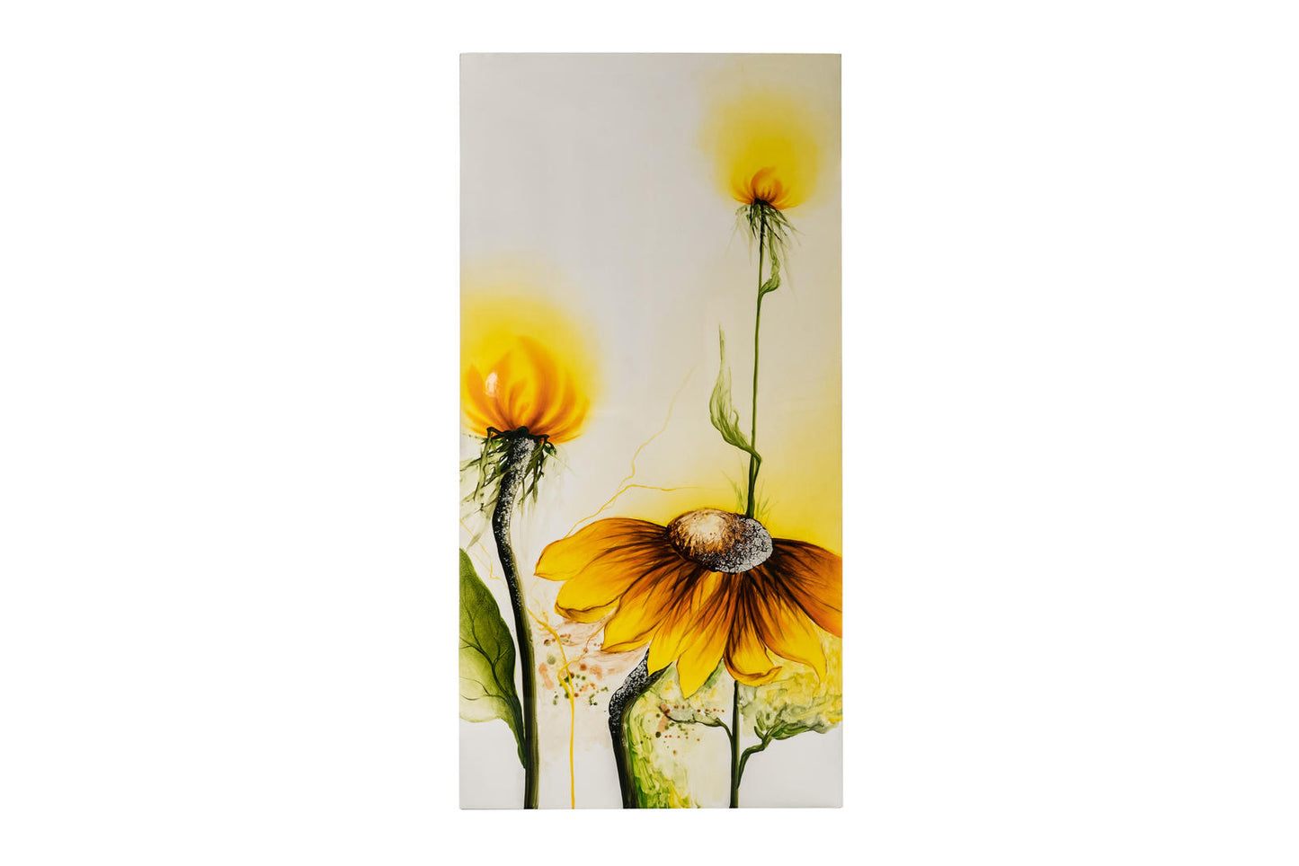 Panneau décoratif finition bois jaune 60x120x4 cm