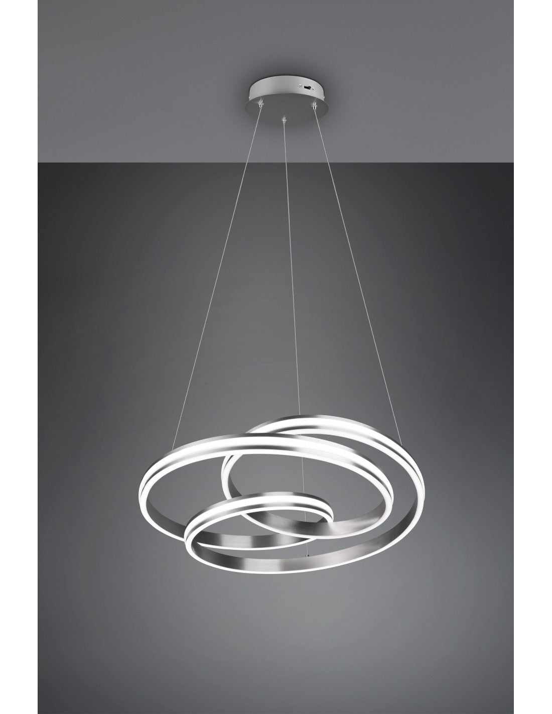 Lustre Vortice moderne Yara Nickel Led gradateur Trio éclairage