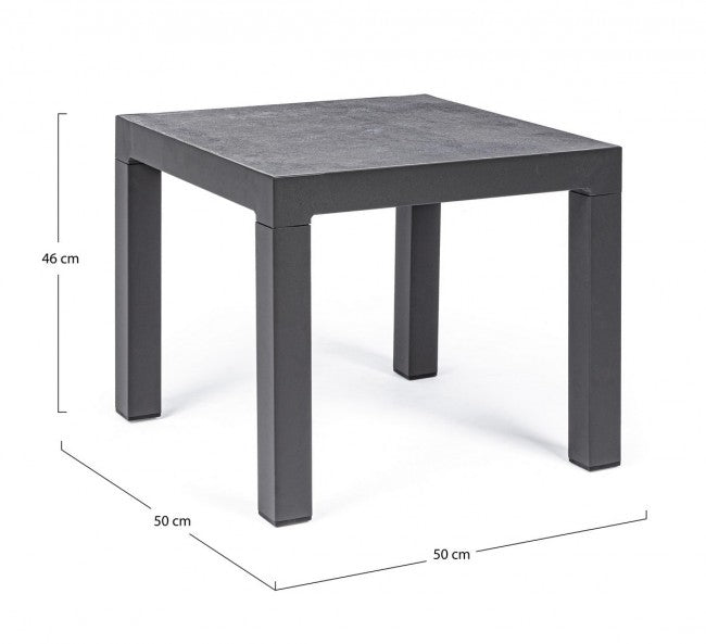 Table basse en aluminium style industriel anthracite 50x50 cm