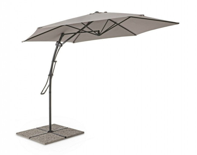 Parasol de jardin avec bras diamètre 300x h253 cm SORRENTO Anthracite-Gris Tourterelle