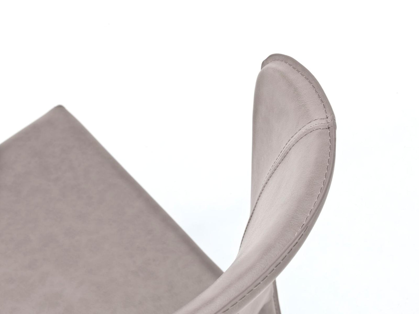 4x Chaise en simili cuir et assise gris clair 49x56x82h cm