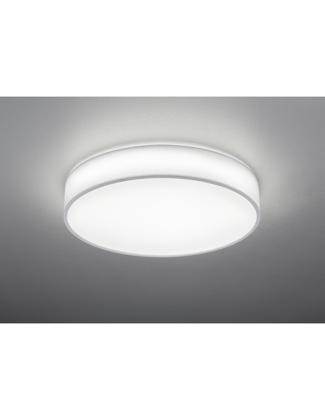 Plafonnier Led Variateur Changement de Couleur Lugano Tissu Blanc Ø60 cm Trio Lighting
