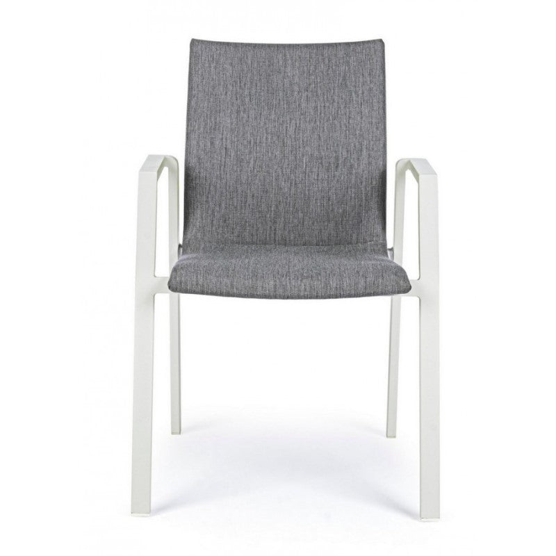 Chaise de jardin d'extérieur empilable blanc gris