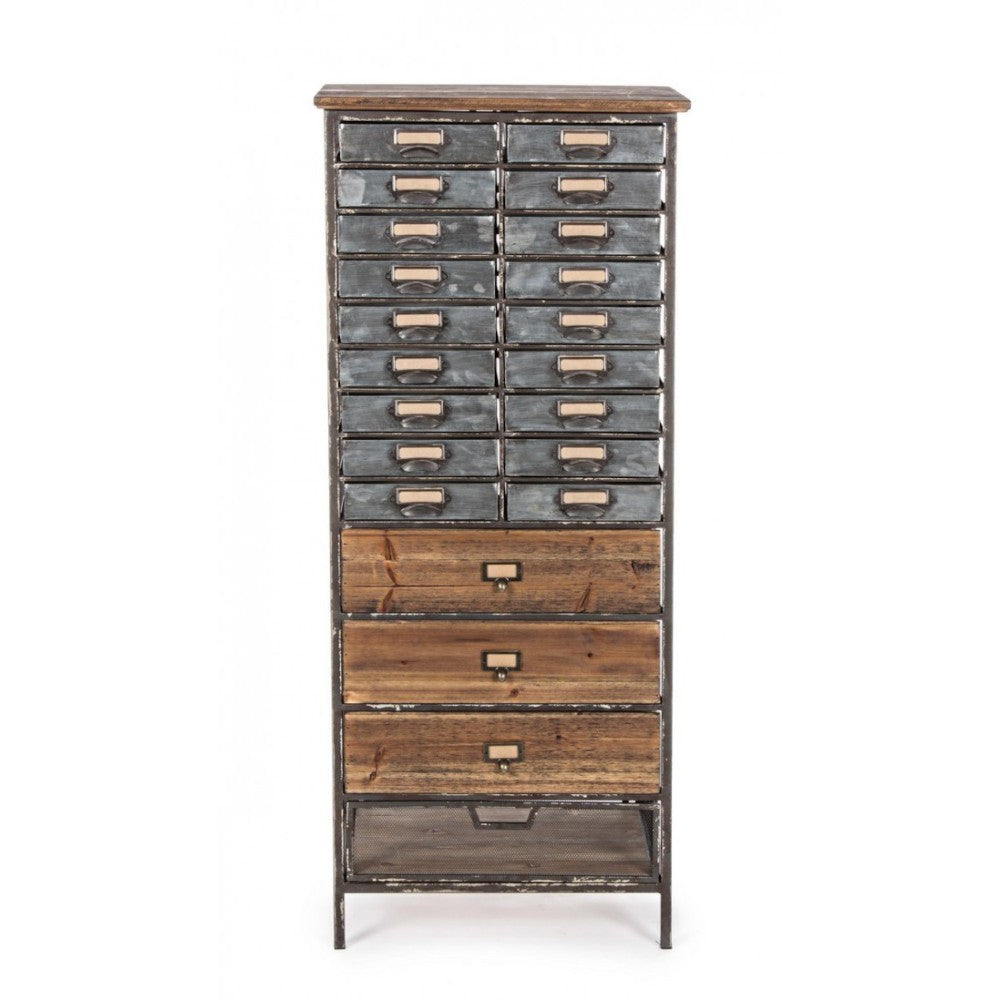Commode OFFICINA en acier et bois 129,5h cm