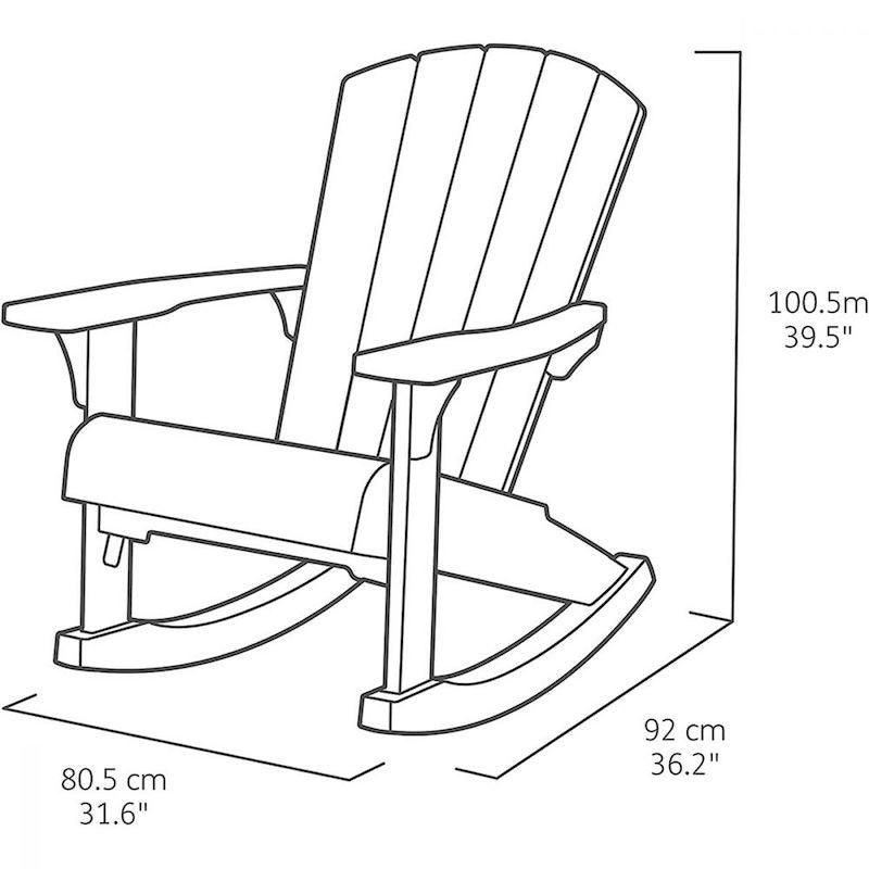 Chaise berçante Adirondack graphite