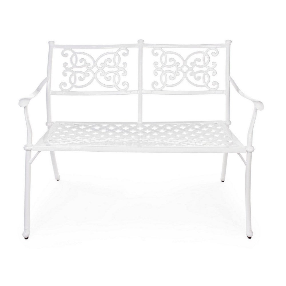 Banc d'extérieur Giglio blanc 110 x 59 x 85 h cm