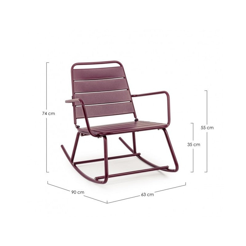 Fauteuil à bascule Bizzotto Lillian bordeaux