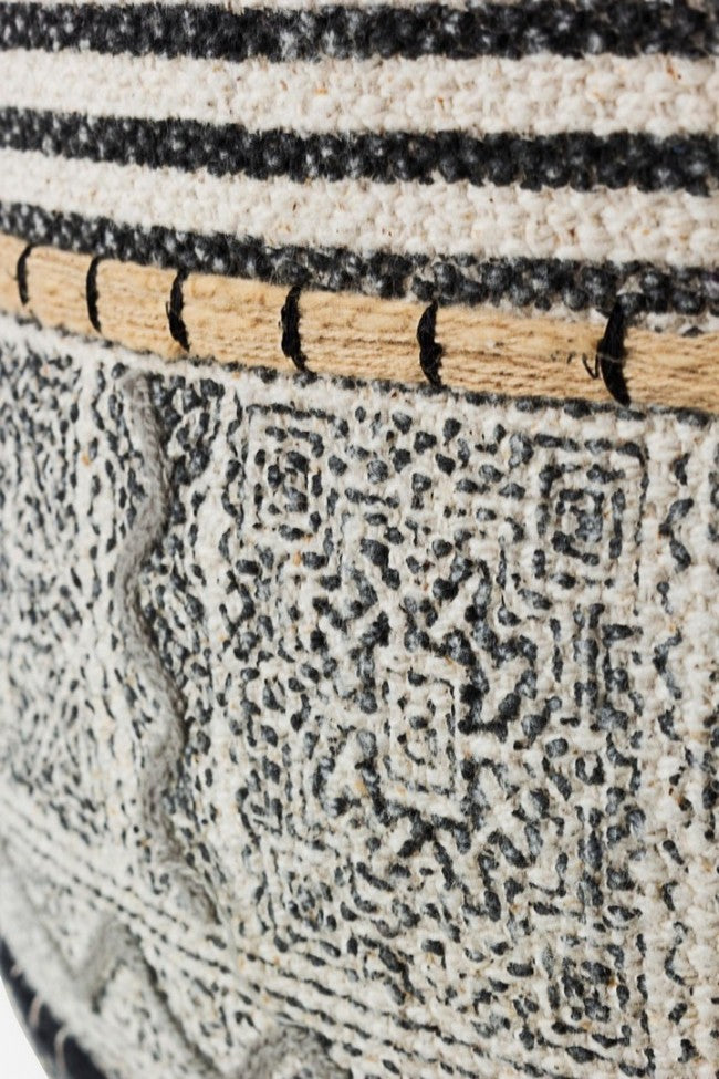 Pouf en coton style ethnique Alaskan TILAK diamètre 50x h35 cm