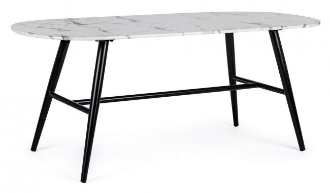 Table ovale en marbre effet marbre 110x50x45h cm