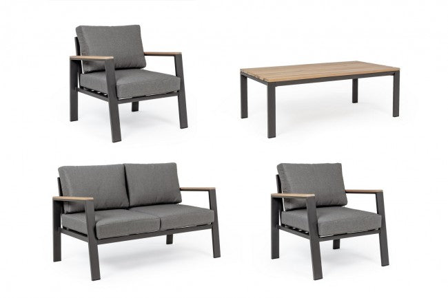Salon de jardin Belmar naturel-anthracite