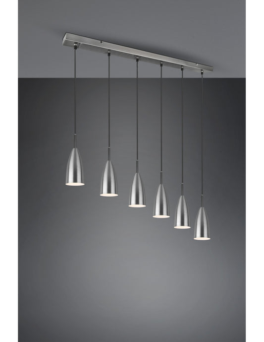 Grand Lustre Linéaire Island Farin 6 Lumières Nichel Trio Lighting