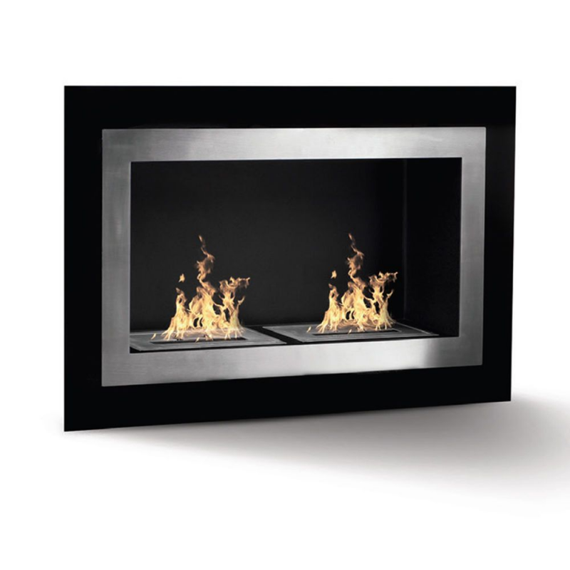 DIVINA FIRE Cheminée bioéthanol murale encastrable biocheminée PECHINO L90 x H55 x P17