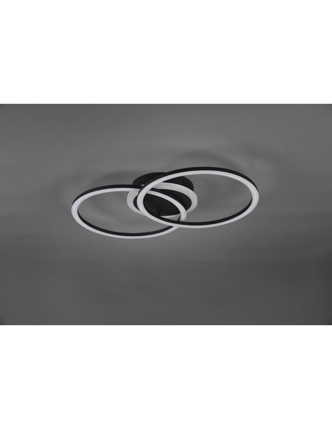 Plafonnier LED Venida Double Cercle Noir 25w Dimmable L50 cm Trio Lighting