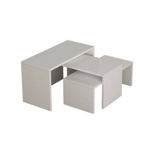 Tables basses Tris Kanta blanches 65x30xh.39 cm 