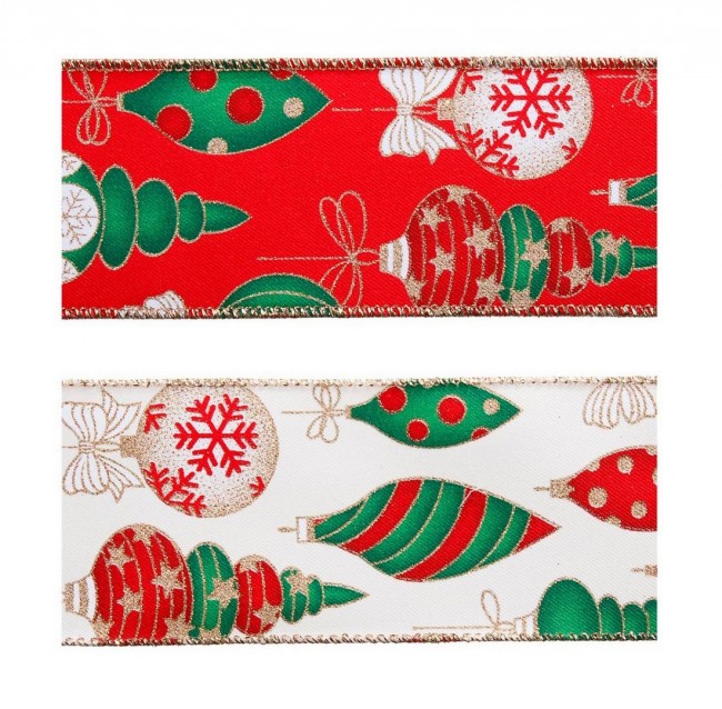 12x Ruban Boule De Noël 4M Ass2 Disp12