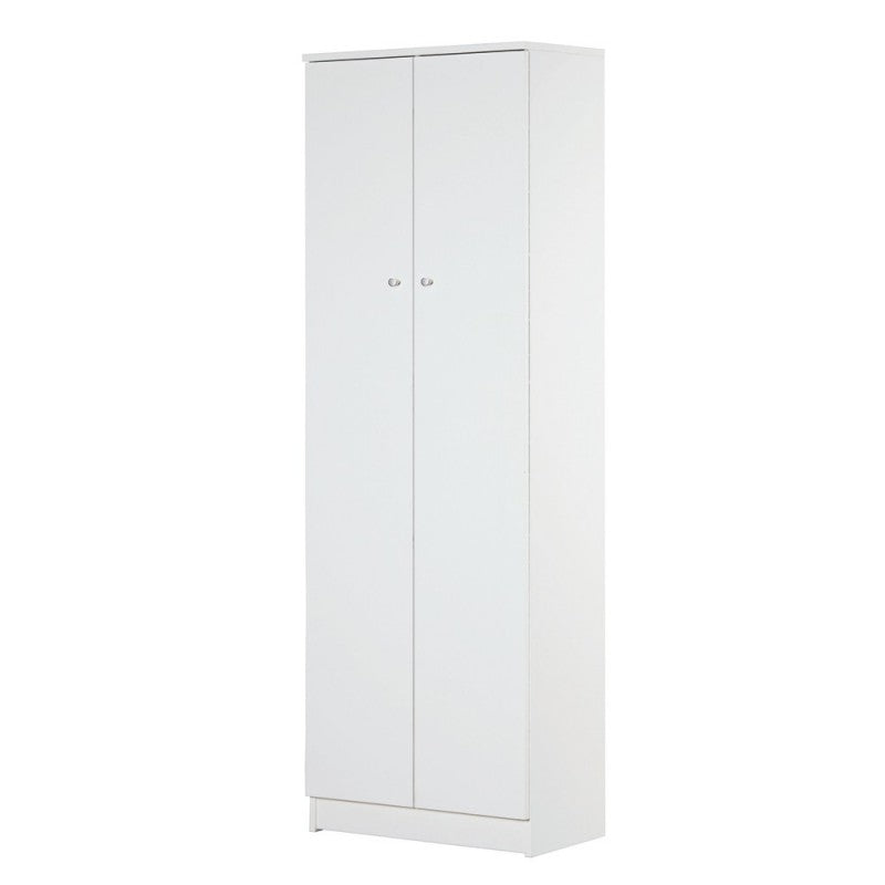 Armoire polyvalente blanche à deux portes 62x34x h182 cm