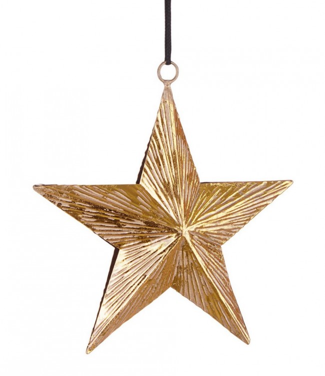 6x Pendentif Étoile Or Komal 15X15H