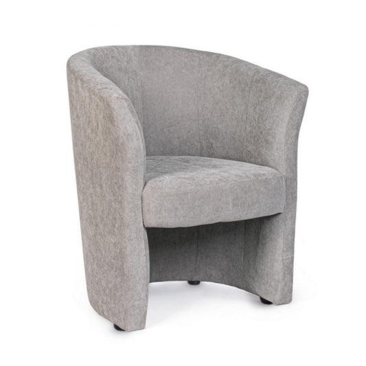 Fauteuil en bois et tissu gris clair BELIZE 64,5x63x h76 cm