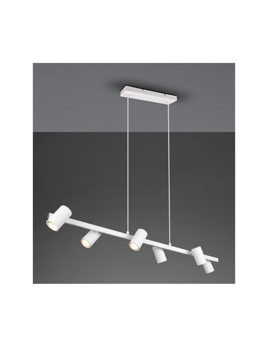 Lustre Blanc 6 Spots GU10 Cylindriques Ajustables Marley Trio Lighting