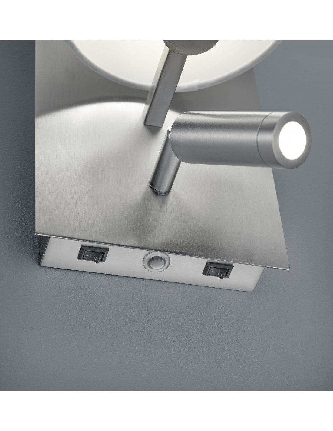Applique moderne avec abat-jour blanc et spot LED Marriot Nickel Trio Lighting