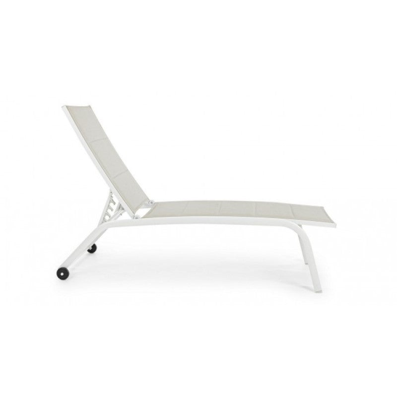 Bain de soleil haut en aluminium blanc avec roulettes Cléopas