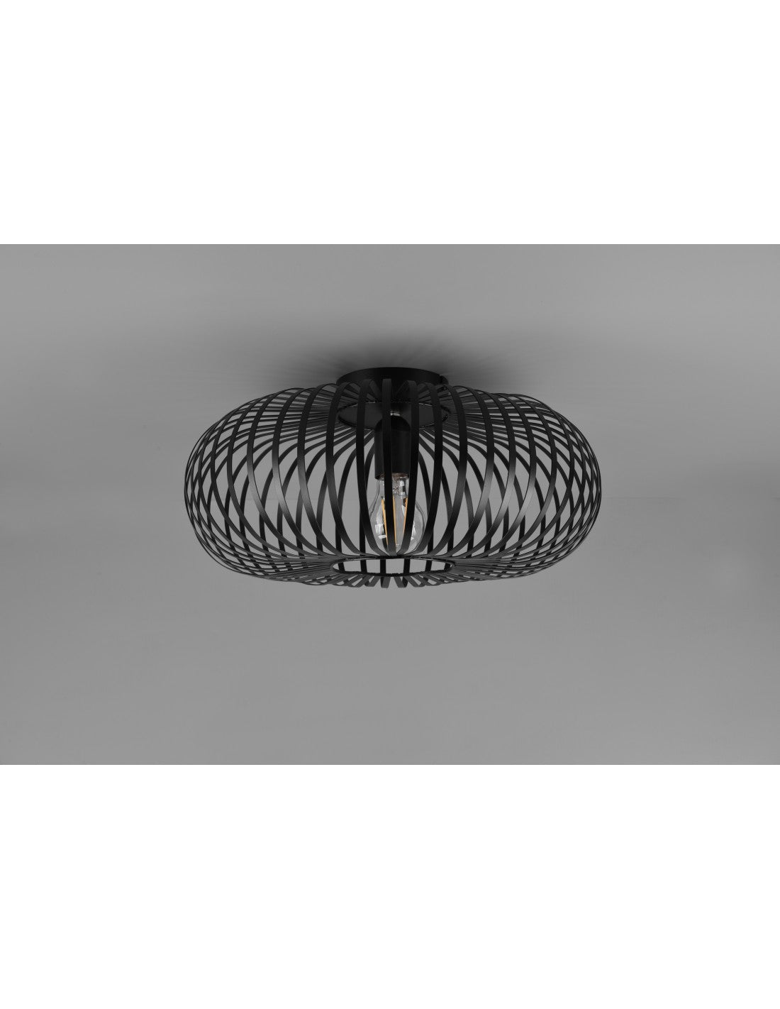 Plafonnier Cage Métal Noir Ellipse Johann Ø40 cm Trio Lighting