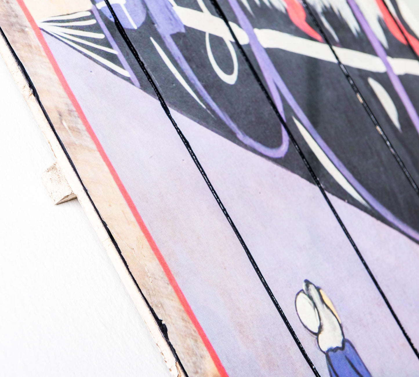 Impression sur bois avec toile multicolore 60x100 cm