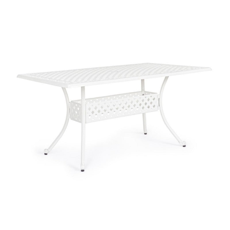 Table d'extérieur rectangulaire Ivrea blanche 90 x 160 cm