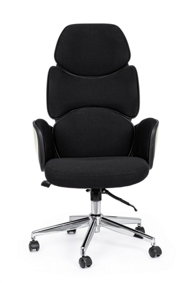 Fauteuil de bureau rembourré noir-blanc Armstrong