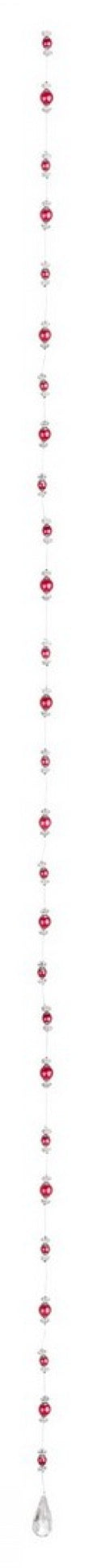 12x Fil de Perles C-Drop Rouge 180cm