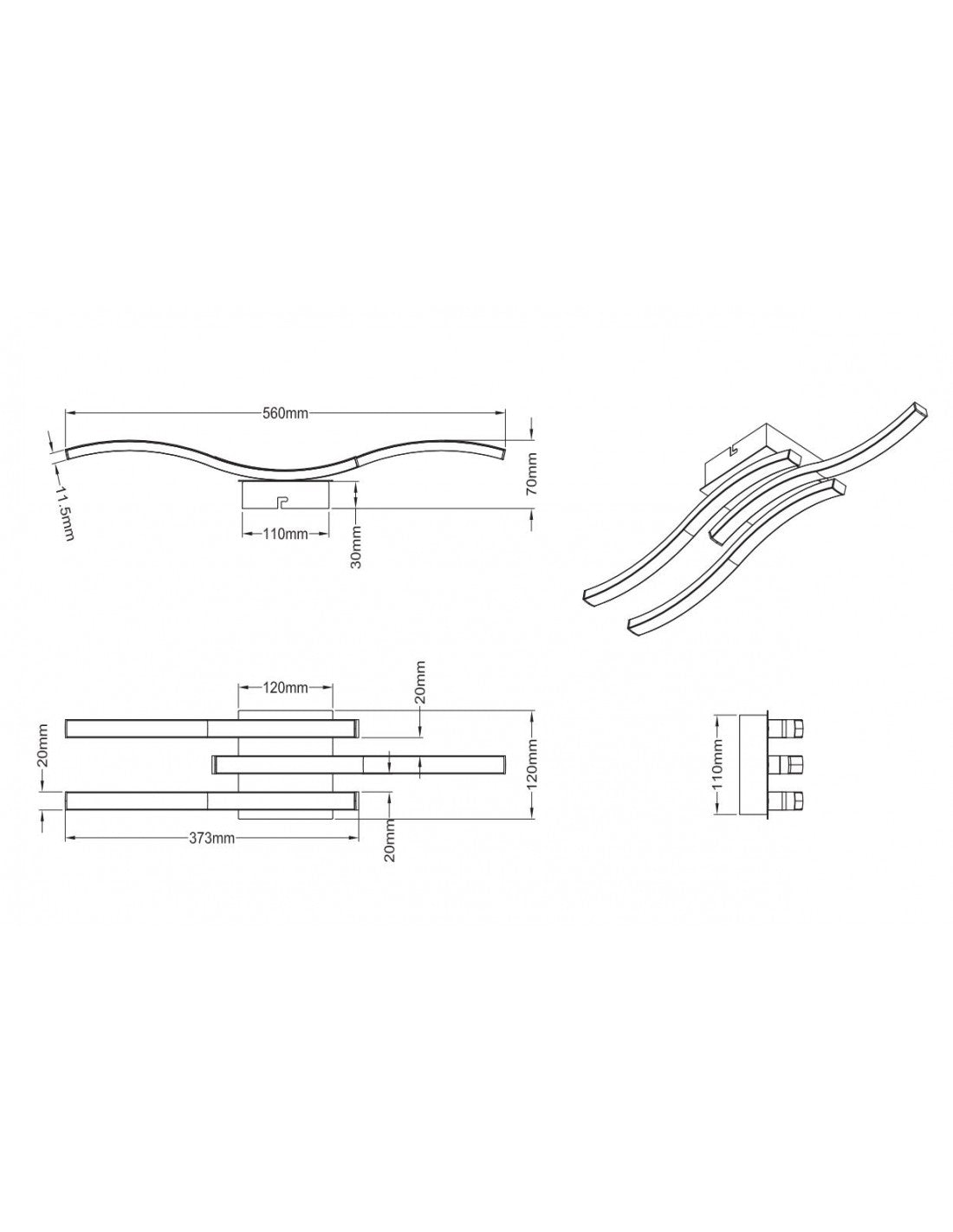 Plafonnier Moderne LED Tiges 4000k Route Nichel Trio Lighting