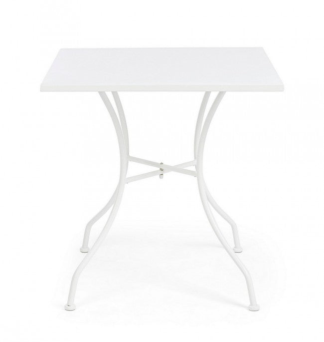Table en acier Kelsie blanche 70x70 cm