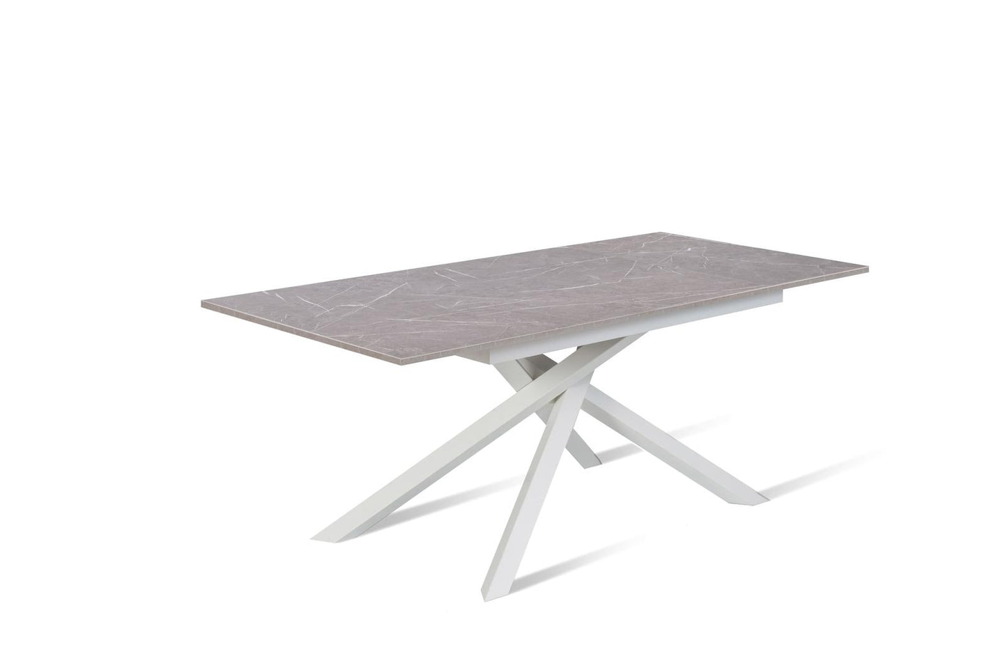 Table extensible blanc anthracite 90 cm x 140- 190 cm H. 76 cm