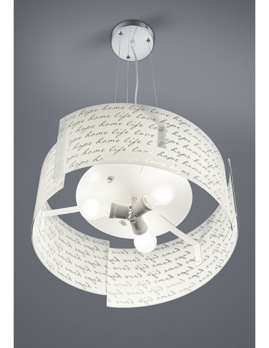 Lampe à Suspension Signa 3 Verres Blanc 3xE27 Ø50 cm Trio Lighting