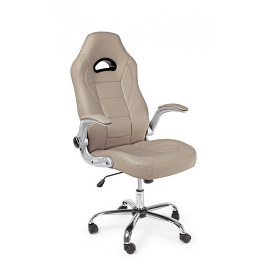 Fauteuil de bureau recouvert de cuir Boneville Beige