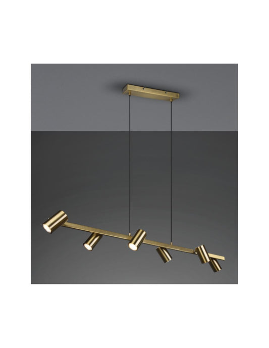 Lustre 6 Spots GU10 Orientables Marley Laiton Vieilli Trio Eclairage