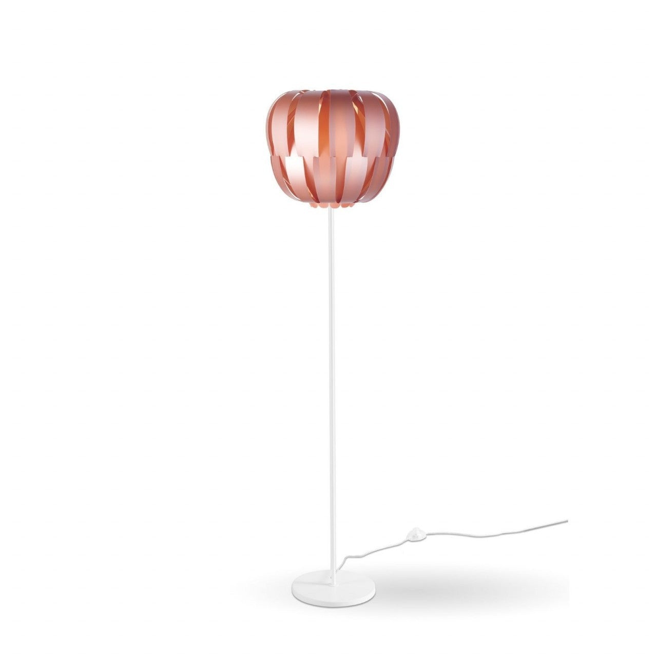 Lampadaire avec base et tige en métal rose en métal Cm. 42x172h