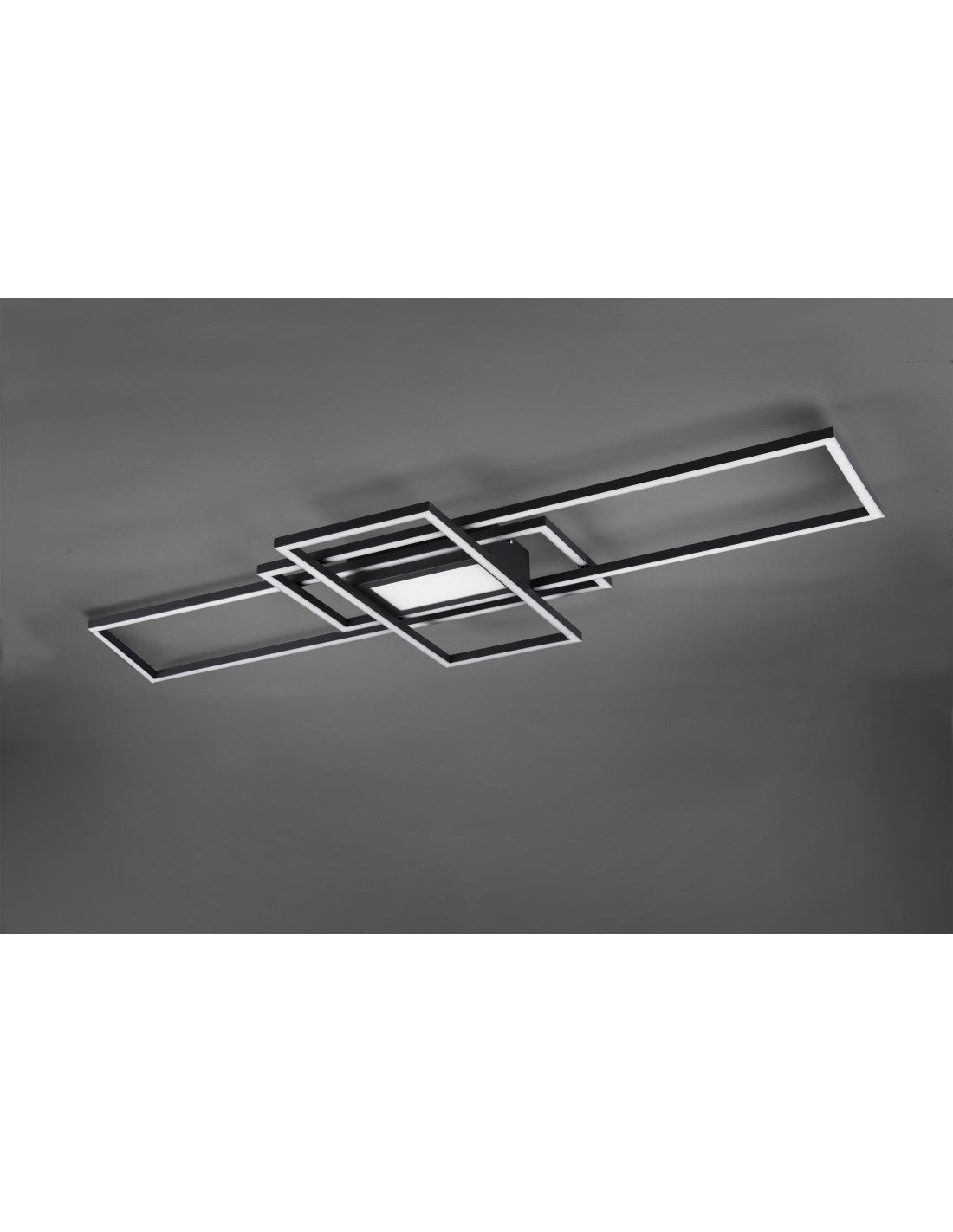 Plafonnier Irvine 3 rectangles LED 60w Anthracite L105 cm Dimmable Trio Lighting