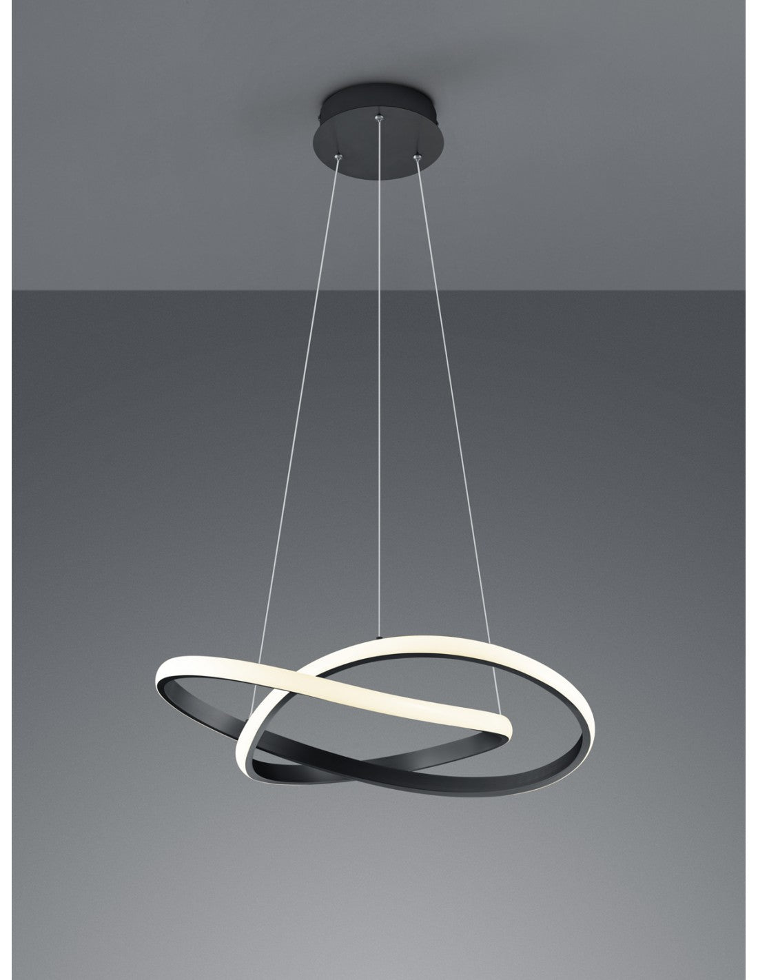 Suspension Cours Moderne Anthracite Noir Dimmable LED 27W Ø60 cm Trio Lighting