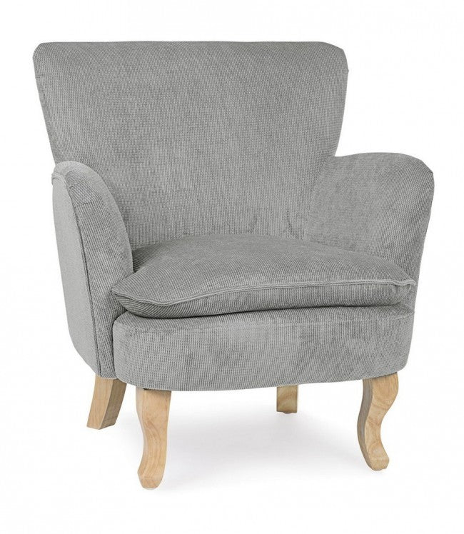 Fauteuil gris clair en tissu style vintage