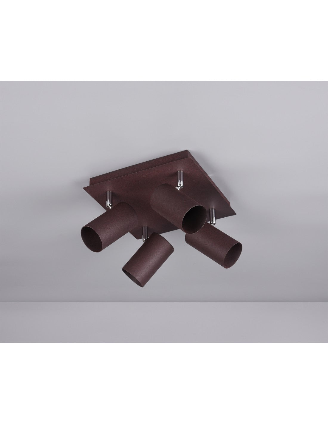 Plafonnier carré avec 4 spots orientables Marley Rust Trio Lighting