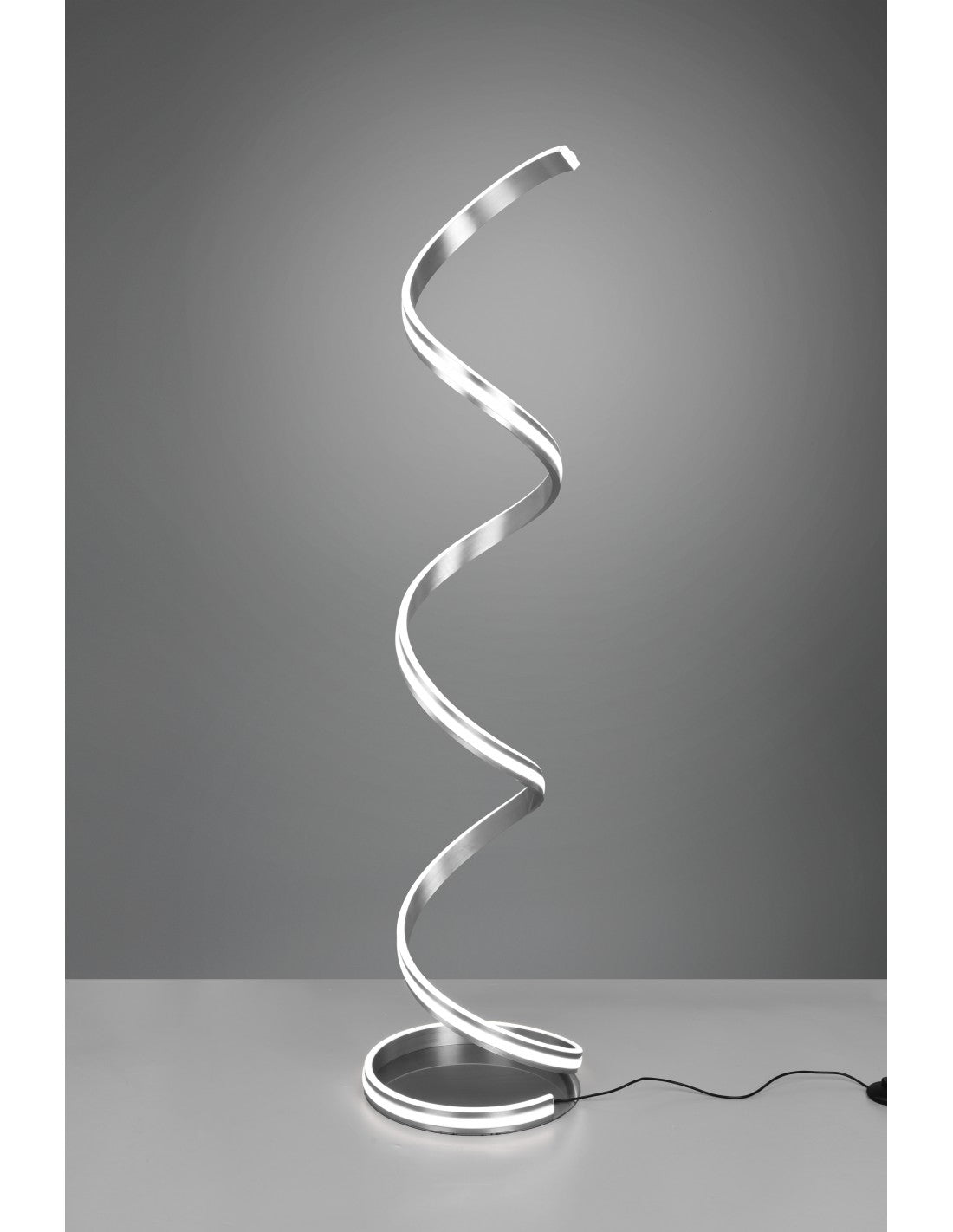 Lampadaire Moderne Yara Spirale Nickel Led Variateur Trio Éclairage