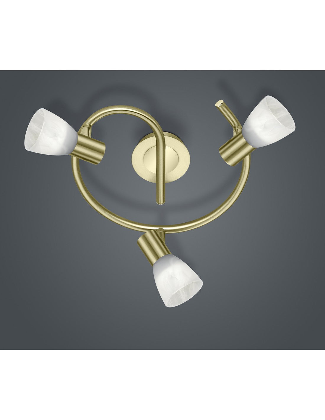 Plafonnier 3 Spots Verre Orientables Pinwheel Levisto Laiton Trio Lighting