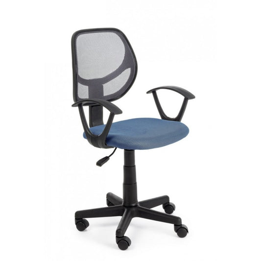 Chaise de bureau bleue avec accoudoirs