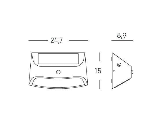 Applique solaire 1,7W LED 4000K ligne graphite ensoleillée